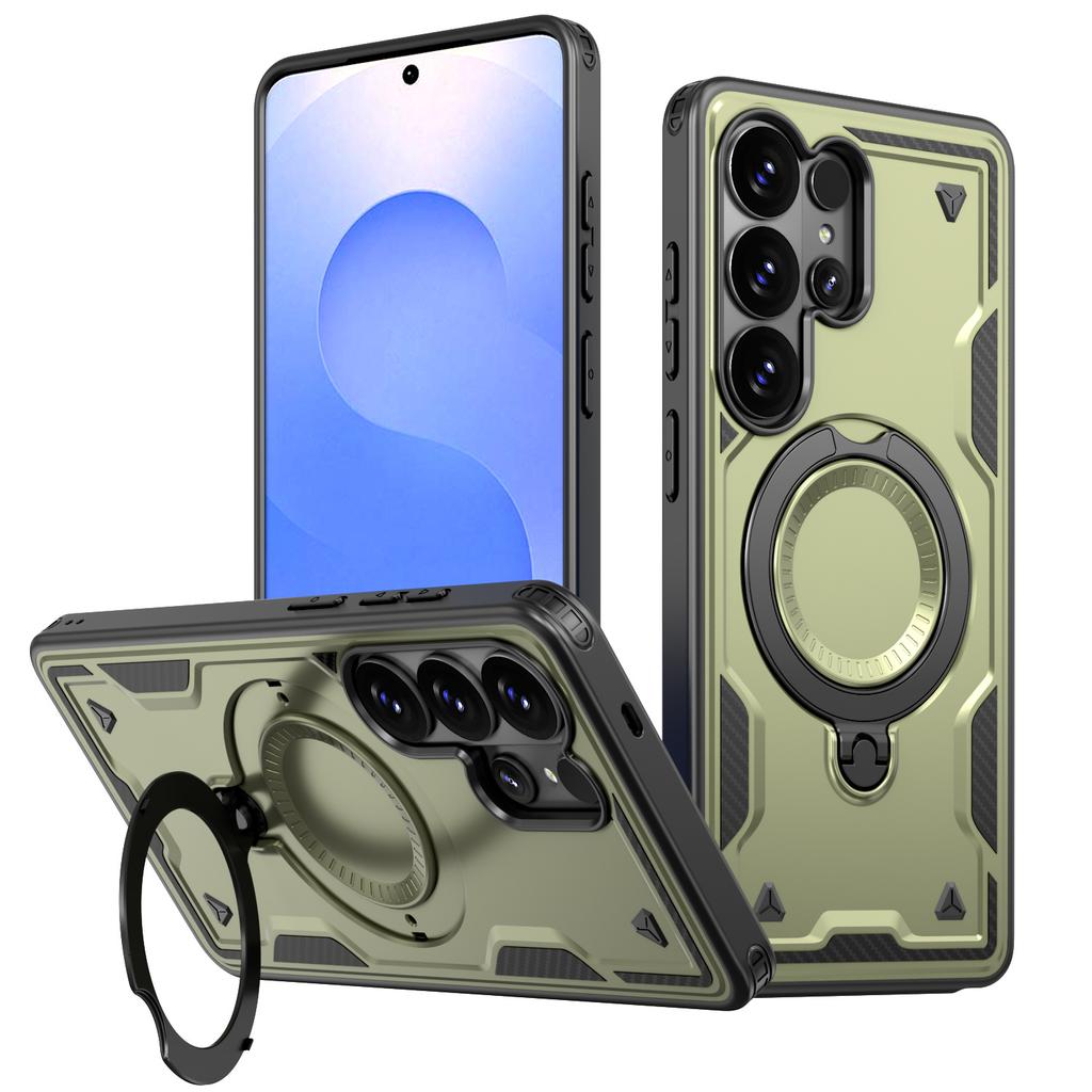 case for Samsung S26 S25 S24 S23 S22 ultra 360 degree rotating pivot magnetic bracket phone case Anti-Fingerprint Shock Proof