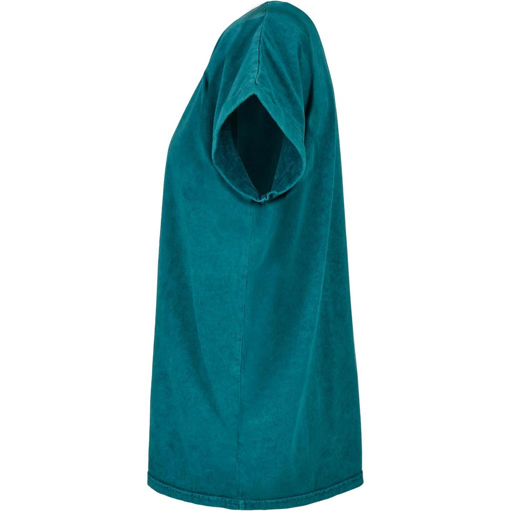 Build Your Brand Womens/Ladies Acid Wash Extended Shoulder T-Shirt