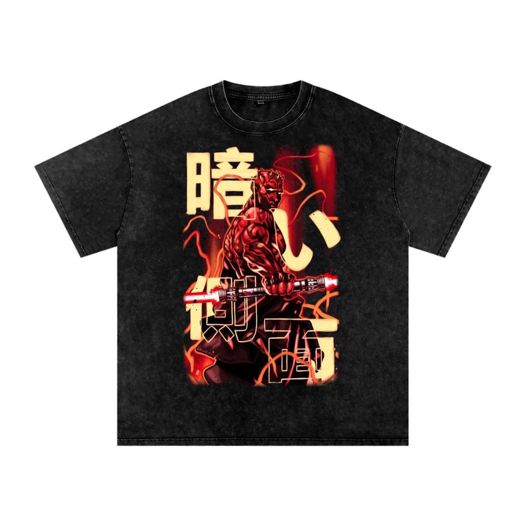 The Dark Side Acid Wash Oversize T-Shirt - 250 GSM