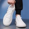 Spring New Shoes for Men Leather Casual Shoes White Flat Skateboard Shoes Youth Street Cool Sneaker