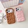 Cartoon Bear Bread Embossed Phone Case for iPhone 12/13/14, Compatible with Apple 15-17 PROMAX
