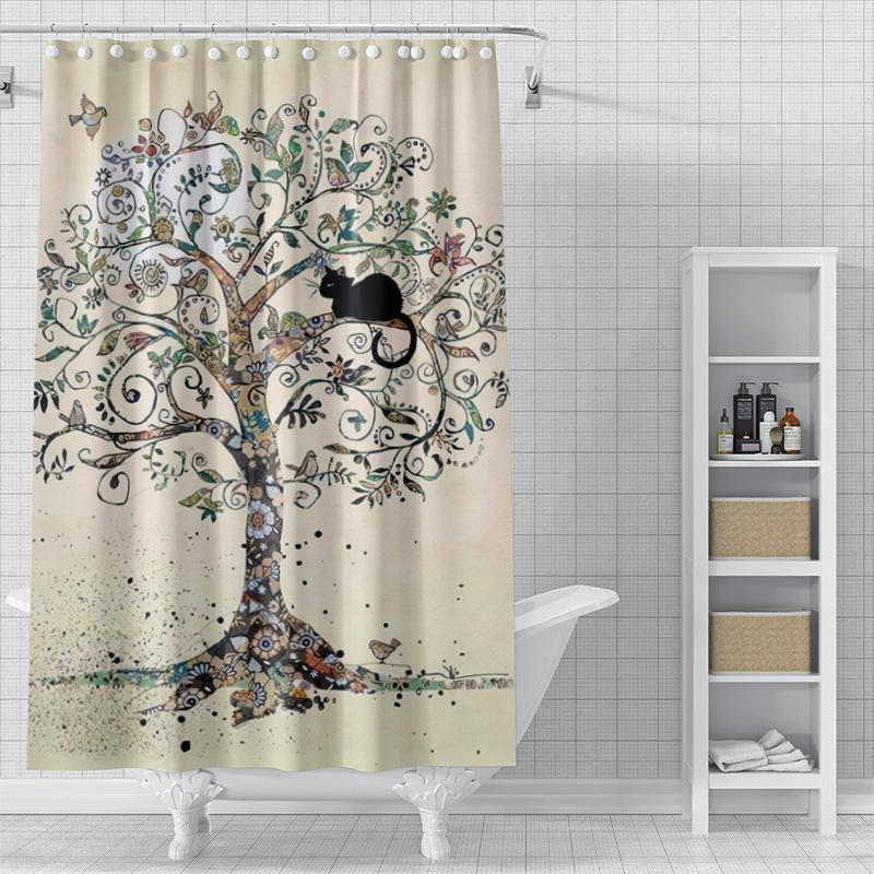 Domácí sprchové závěsy do koupelny voděodolná látka Přírodní Zvířecí Styl koupelnové Závěsy moderní sprchový závěs 180x200 240x200