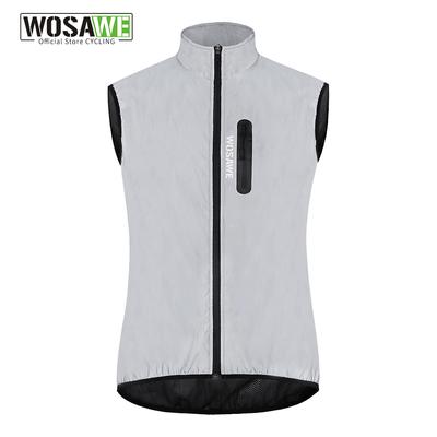 Wosawe Cycling Sleeveless Jacket Outdoor Sports Wear Reflective Hi-Vis Cycling Windbreaker Vest Windproof Breathable