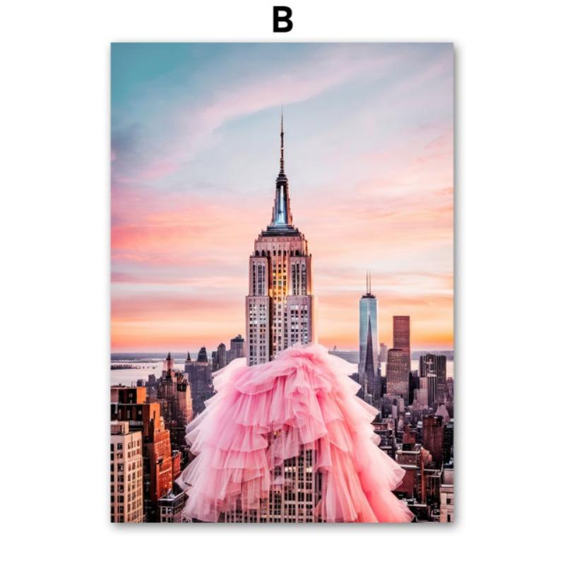 

Нью-Йорк Париж Лондон Путешествия Городской пейзаж Настенное искусство Холст Живопись Скандинавские Постеры и Принты Картины для Декора Гостиной 21cm×30cm NoFrame