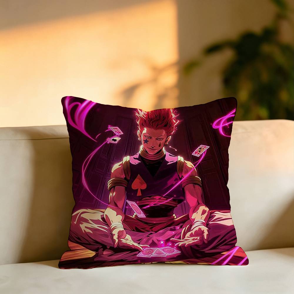 Hot Anime HunterHHunter Pillow Case Square DoubleSided Sofa Cushion Cover Bedroom Bedside Pillow