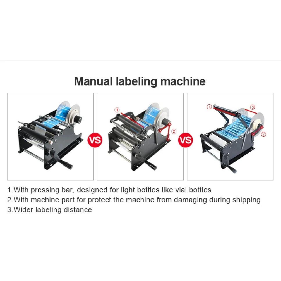 ZONESUN Manuelle Etikettiermaschine Mit Griff Etikettenapplikator Metall Runde Flaschenverpackungsmaschine Flaschenetikettierer ZS-50P