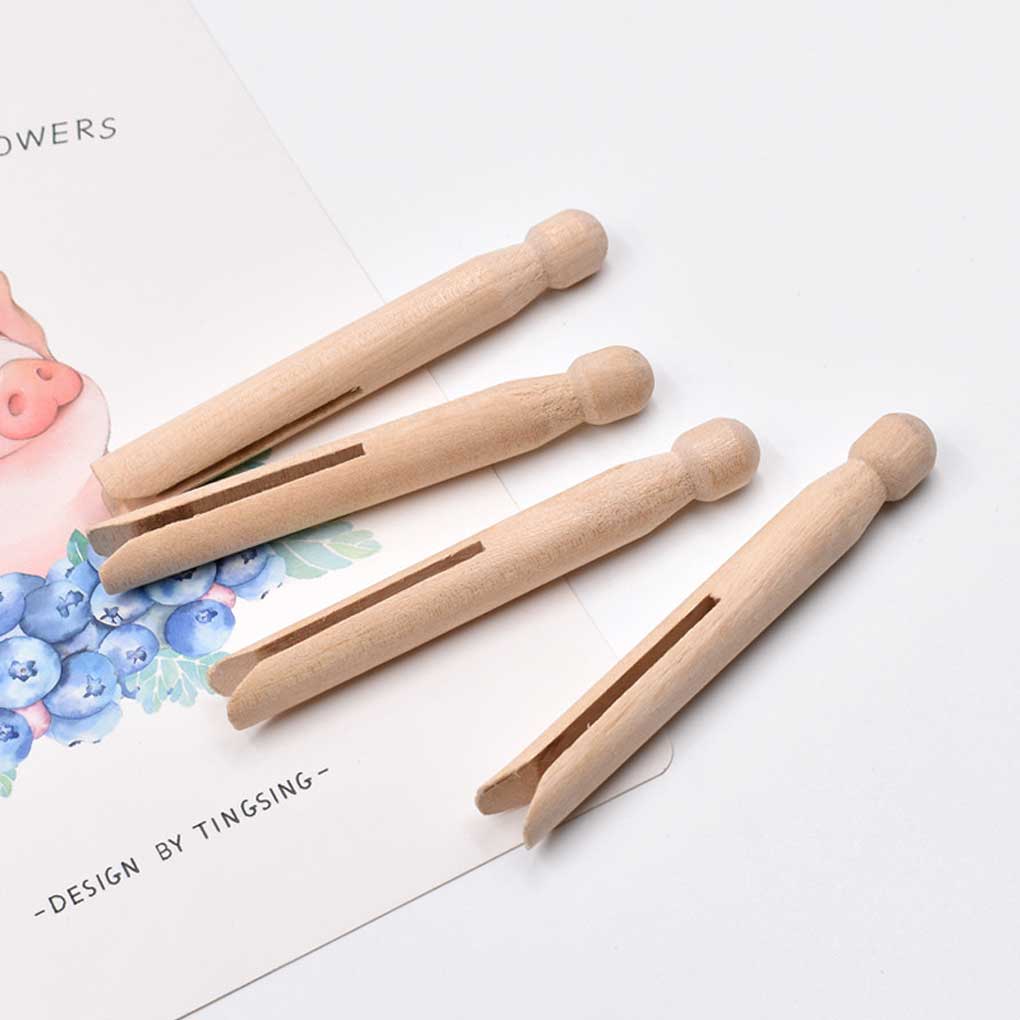 Wood Clothes Pegs Washing Line Laundry Clip Food Clips Craft Garment Pin Multi-functional Accessory for Room Kitchen