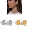 Boucles d'oreilles géométriques en acier inoxydable pour femmes avec texture d'aile