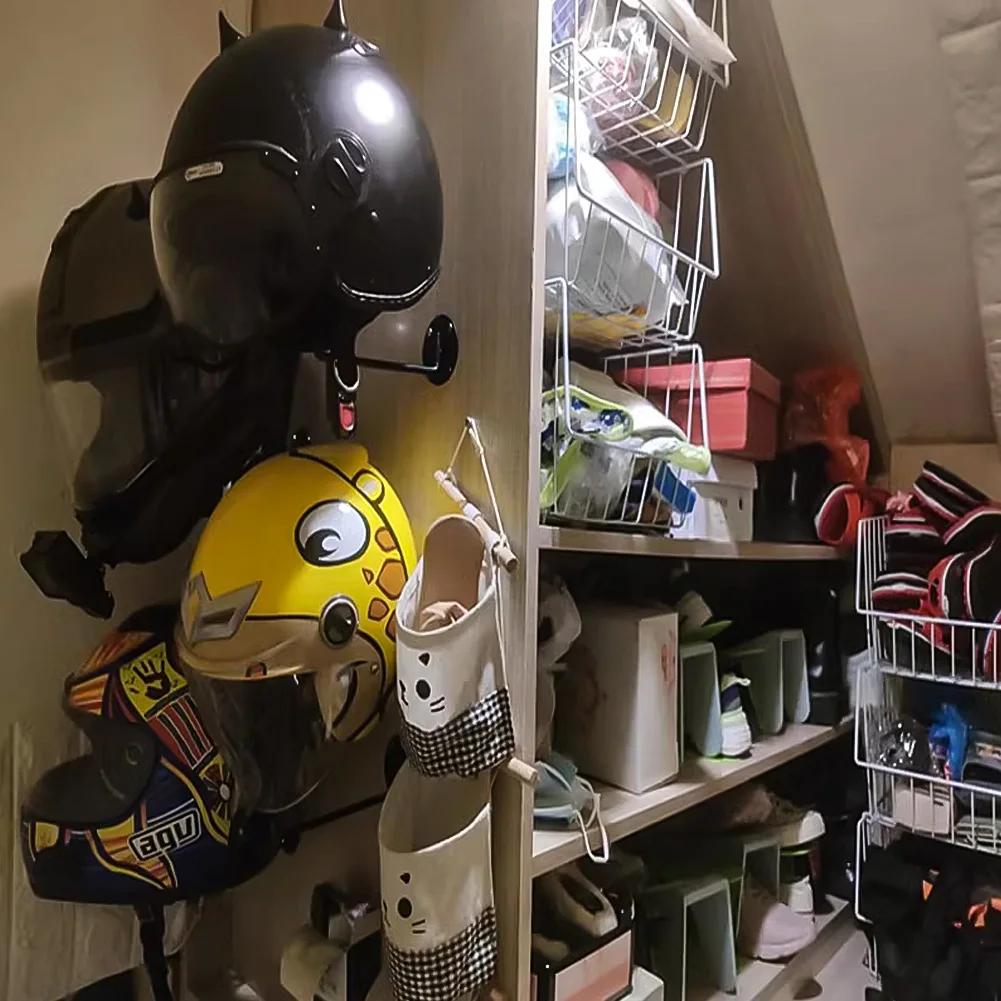 Steel Thickened Motorcycle Helmet Holder Hanger Rack Wall Mounted Hook for Coats Hats Caps Helmet Rack Helmet Accessories