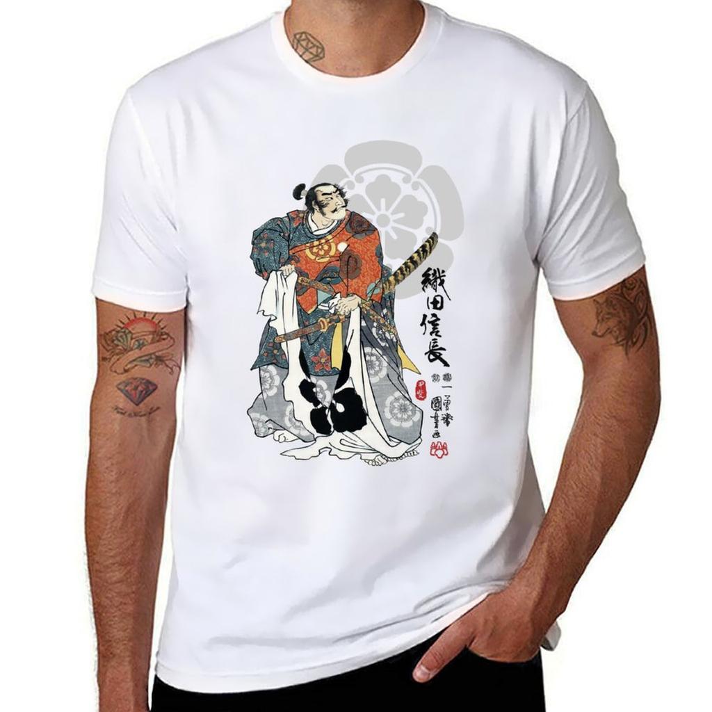Oda Nobunaga Ukiyoe Tshirt Gym Wear Breathable Short Sleeve Tee