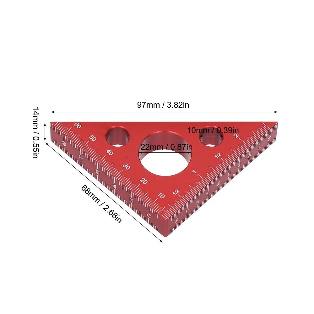 

Red 45 Degree Angle Ruler Green High-Precision Triangle Ruler Layout Measuring красный