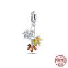 Original Kupfer Herbst-Ahornblatt Kiefernzapfen Perlenkürbis Auto Anhänger Passend für Armband DIY Schmuckherstellung Geschenk für Frauen
