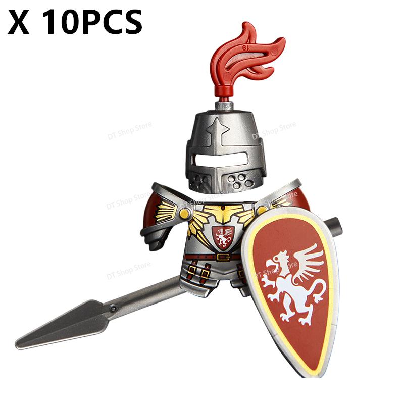 Medieval Ancient Castle Green Dragon Raven Knights Armour Assemble Scene Building Block Figures Children's Bricks DIY Toys Gifts