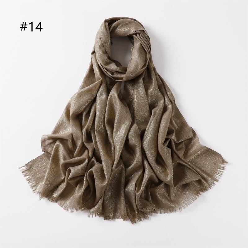 Spring and summer new solid color long scarf human cotton gold silk silver silk scarf women's monochrome long headscarf shawl