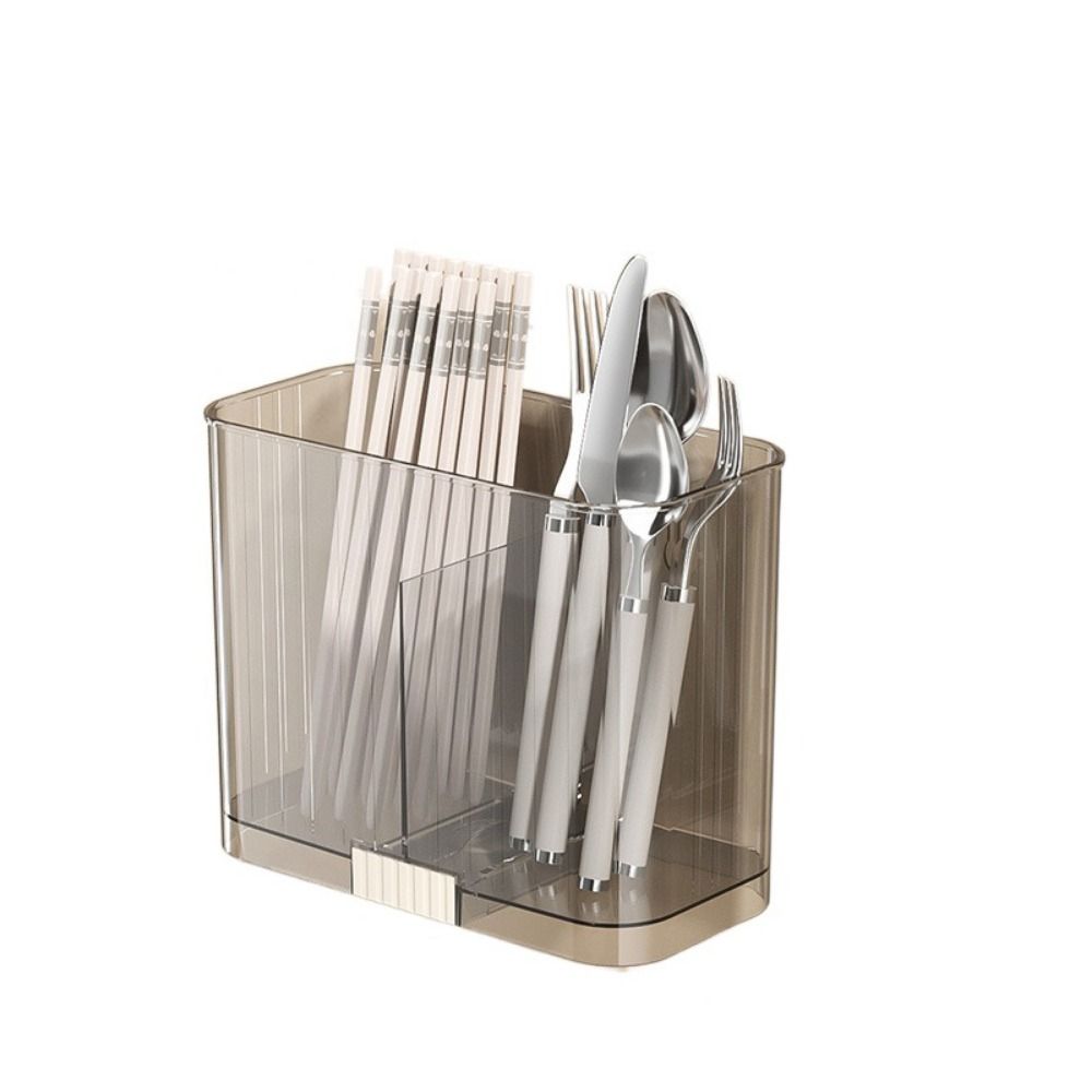 

Пластиковый ящик для хранения палочек для еды, настенный, большой емкости, полка для хранения ложек, дренажная клетка для палочек для еды без проколов для домашнего хозяйства серый