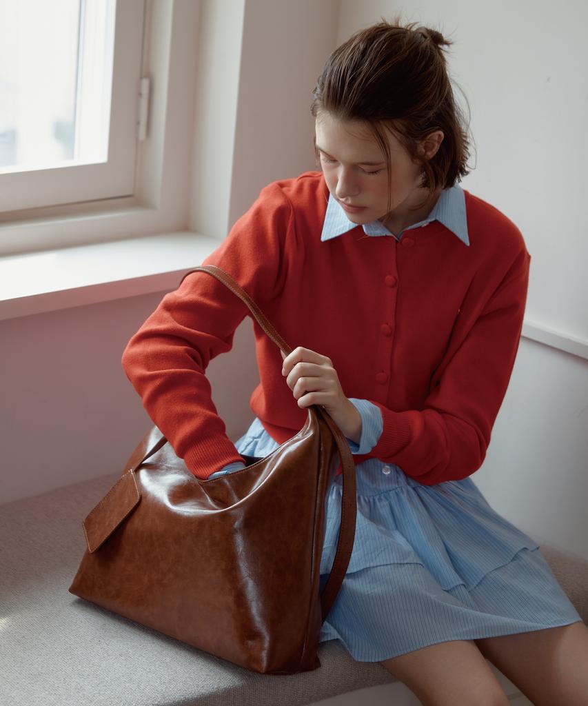 Anoetic Anc Classic Hobo Bag & Card Wallet Set_Brown