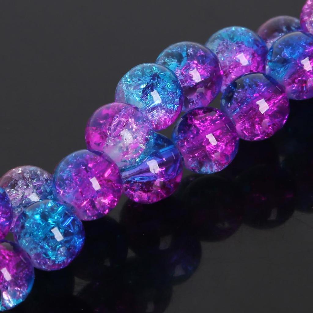 4/6/8/10mm High Quality Crackle Design Glass Beads Colorful Smooth Round Beads For Jewelry Making DIY Bracelet Necklace Earring