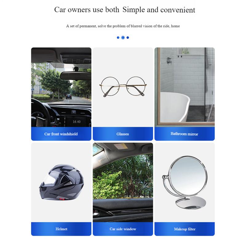 Anti-Beschlag-Autofensterreiniger 3,38 oz Auto-Windschutzscheiben-Defogger-Lösung Autoglas Hydrophobe Lösung Regenfeste Folie für die Rückansicht