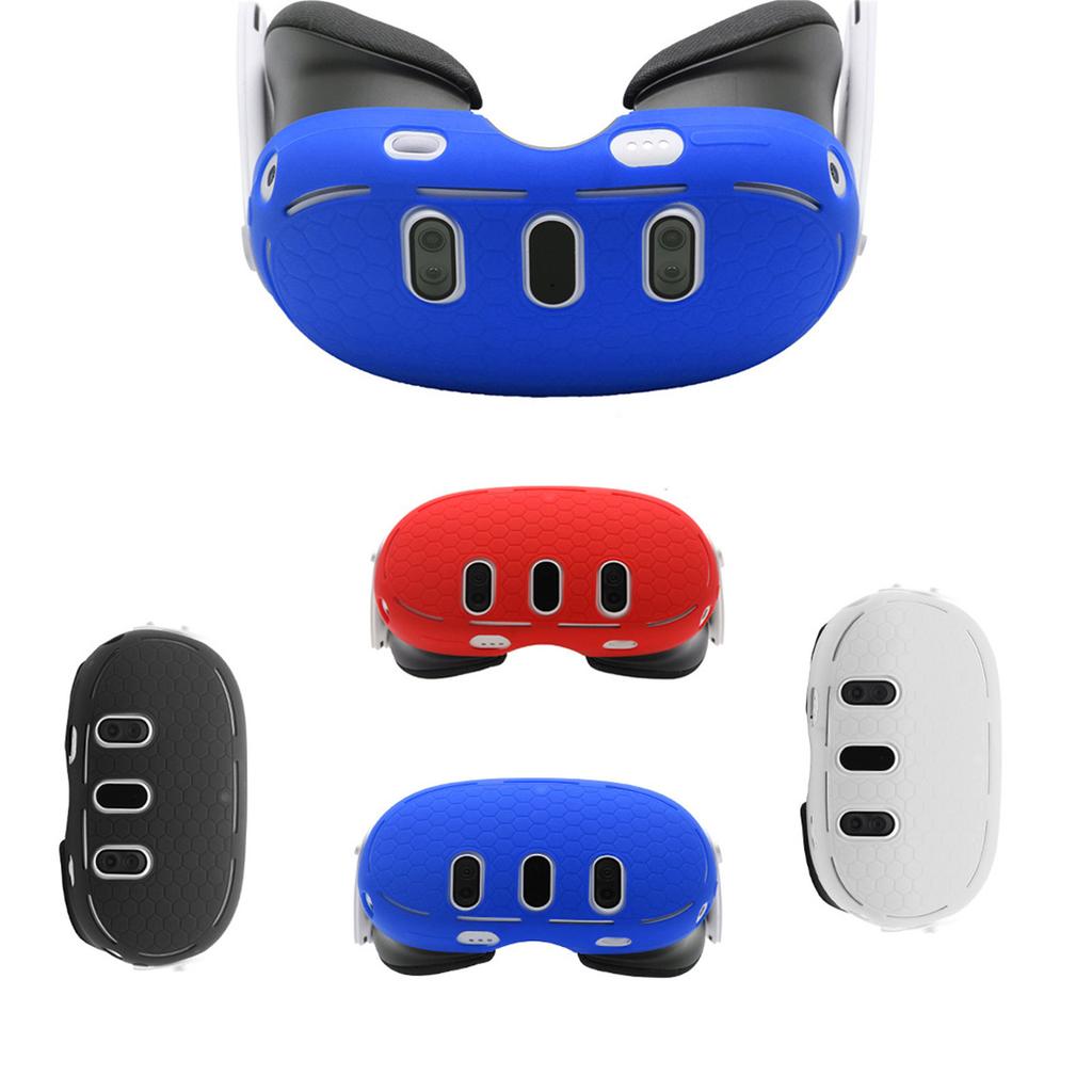 Silicone Protective Cover for Meta Quest 3 VR Headset Protection with Two Side Protective Shell