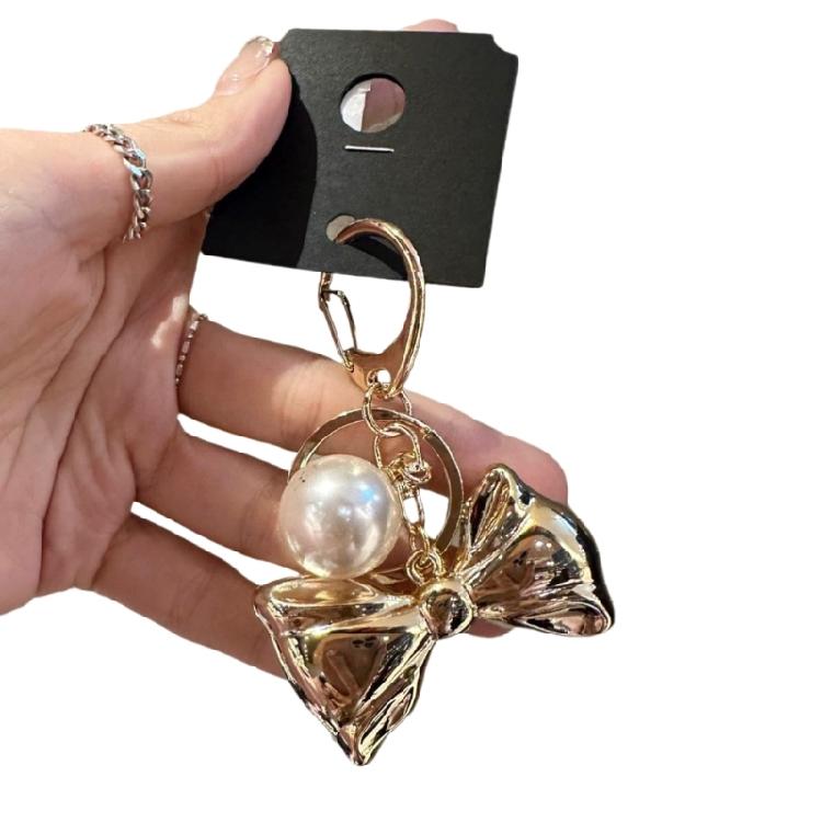 Модный серый брелок-сердечко Современный брелок-бантик Украшение Серый жемчуг Брелок-сердечко для сумок и телефонов 1