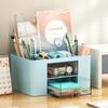 New Creative Transparent Drawer Storage Box Desktop Cosmetics Organizer Student Pen Holder School Office Stationery Plastic Boxs