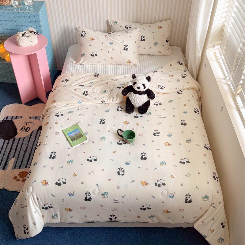 A-Class Milk Cotton Soy Fiber Summer Cool Quilt: Machine Washable for Dorms & Kids, Perfect for AC Use