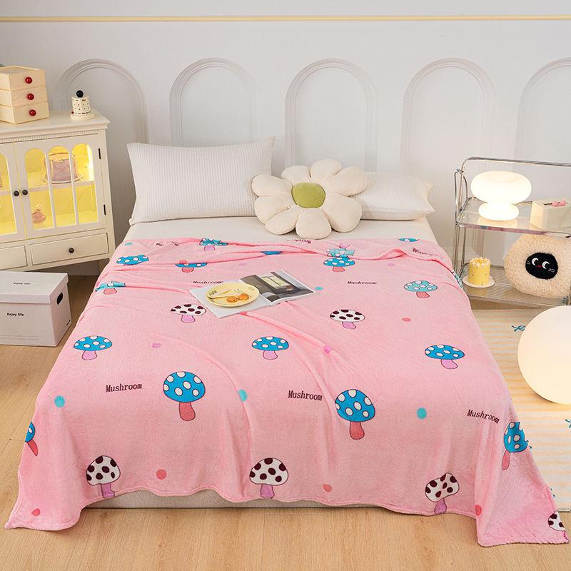 Flannel Insulated Air Conditioning Blanket for Dormitory, Single, and Double Beds