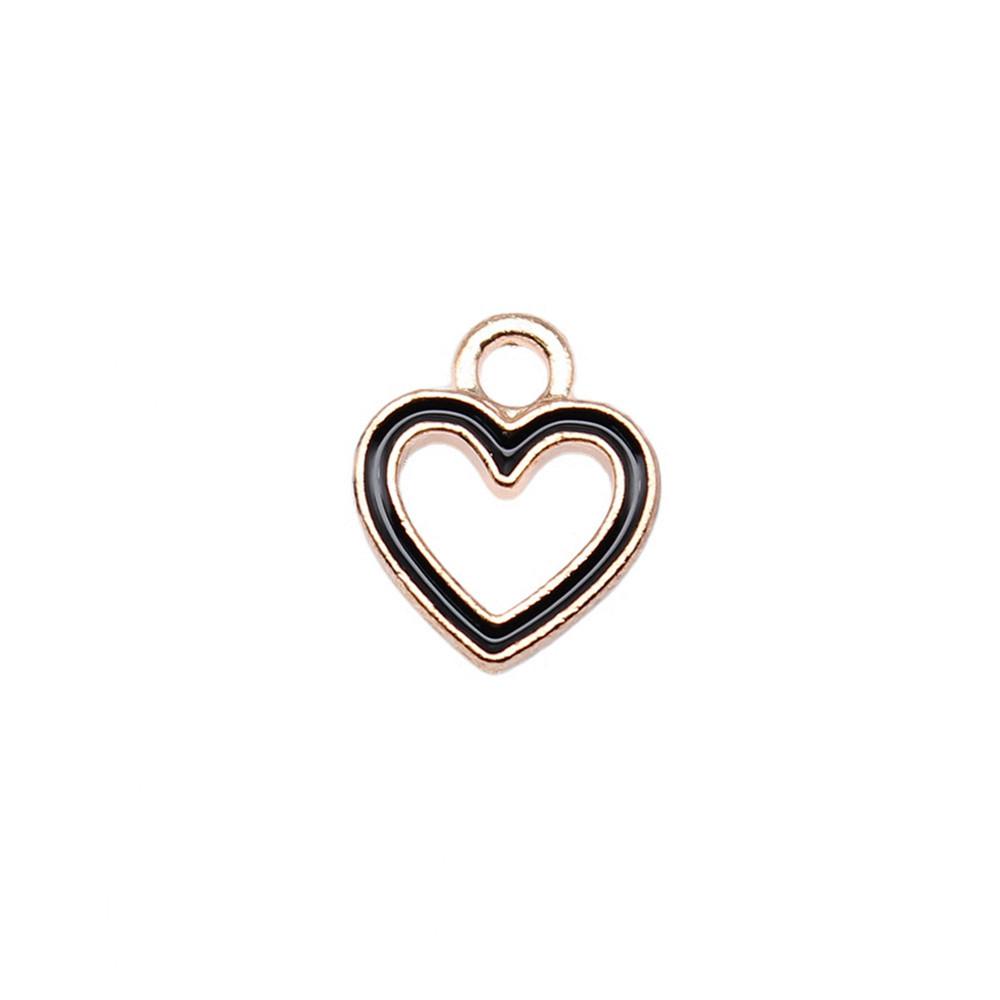 Love Heart Enamel Charms Multi Color Pendants For Romantic Jewelry Component
