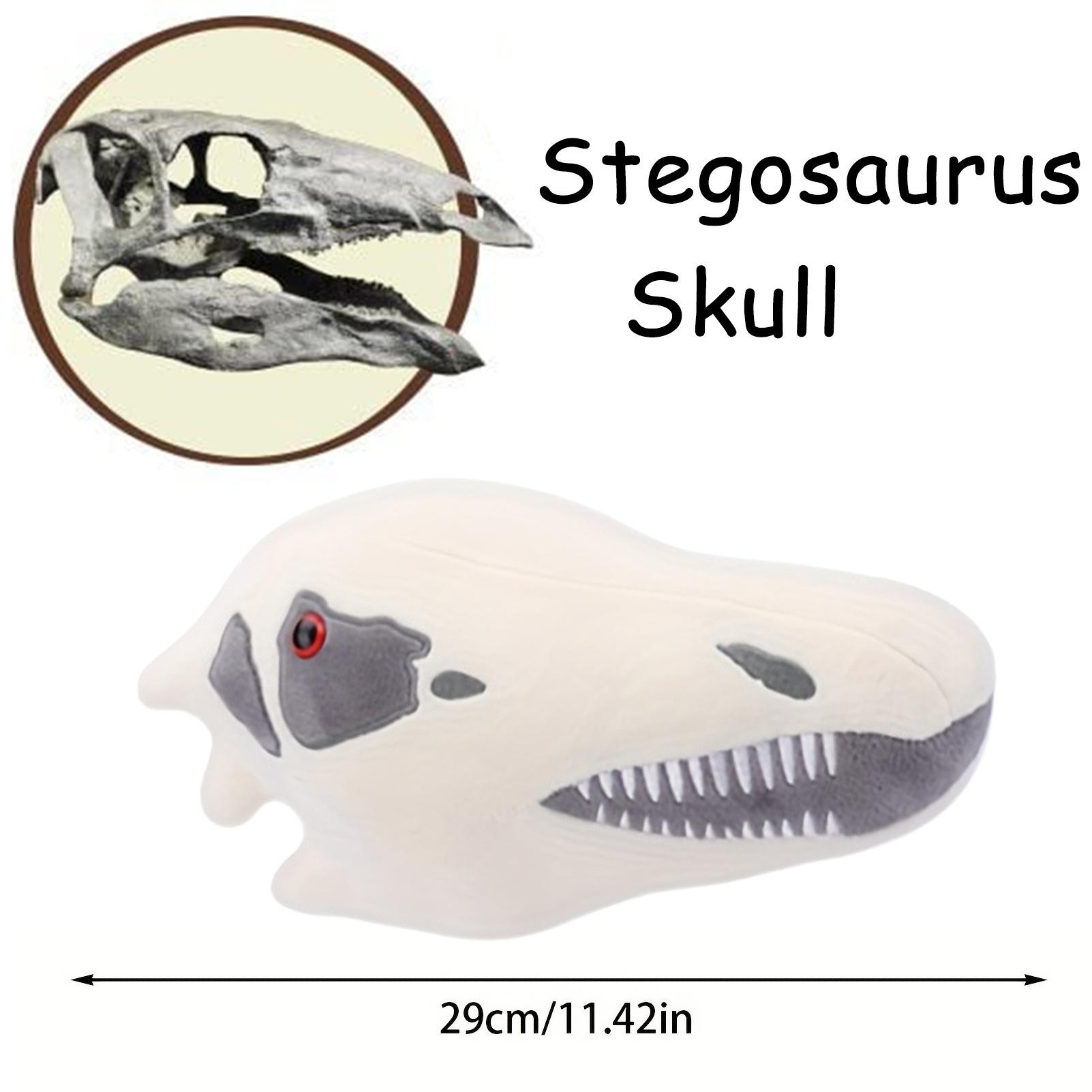 

Плюшева іграшка Fuzzy Fossils Череп Рицератопса Череп Динозавра Плюшева Лялька Подушка as the picture 3