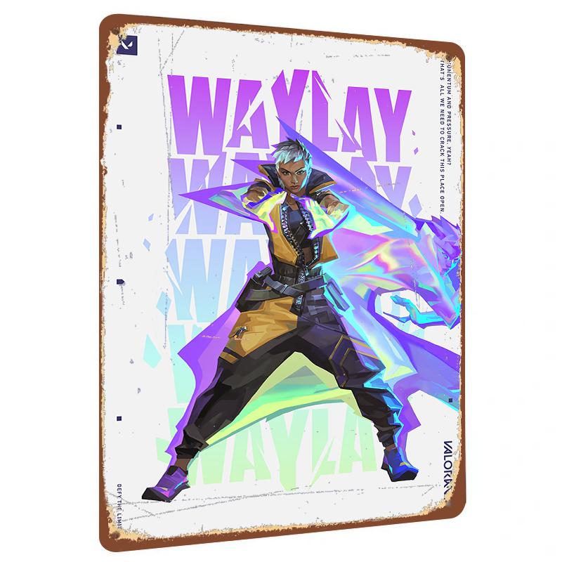 

Valorant Waylay Character Metal Wall Art Gaming Decor for Bedroom Living Room Office 20x30cm（7.8x11.8inch）