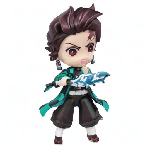 TAMASHII NATIONS Figuarts Mini Demon Slayer: Kimetsu No Yaiba Tanjiro Kamado Water Breathing, Approximately 90mm, PVC & ABS Painted Action Figure