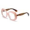 Retro Oval Irregular Glasses Frames Women Luxury Eyeglasses Brand New Fashion Leopard Eyewaer Outdoor Street Shoot