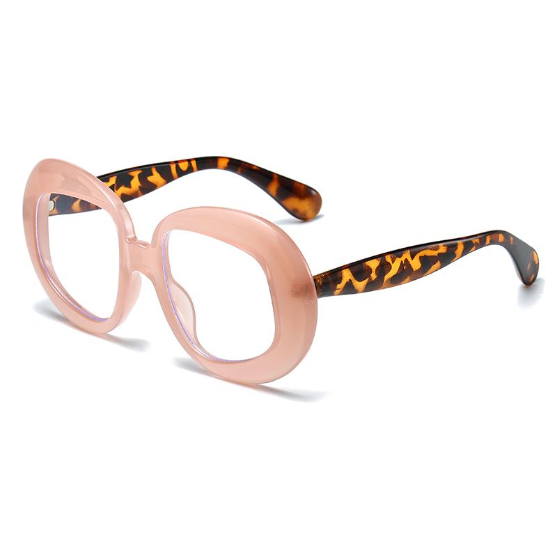 Retro Oval Irregular Glasses Frames Women Luxury Eyeglasses Brand New Fashion Leopard Eyewaer Outdoor Street Shoot