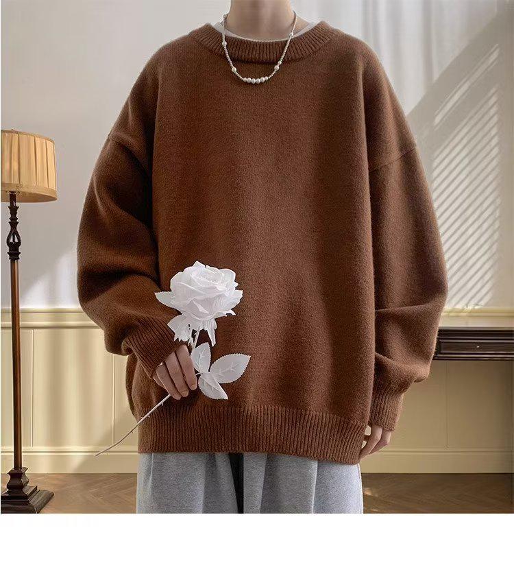 Men's Retro Knit Base Layer - Loose Fit for Autumn & Winter