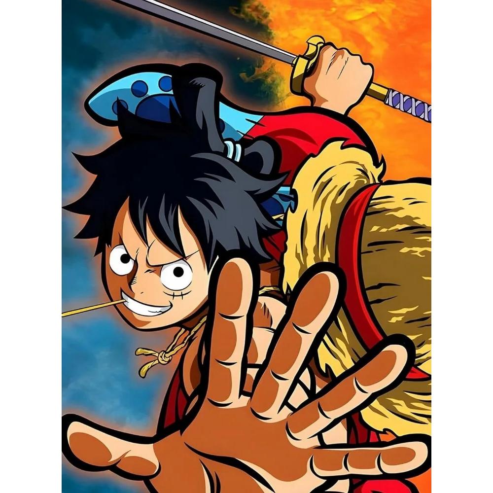 Pintura Diamante 5D DIY Anime One Piece Luffy Padrão de Arte Kit Impresso Quebra-cabeça Mosaico em Tela Ponto Cruz Bordado Decoração de Casa Presente para Criança