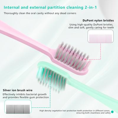 Folding Silver Ion Small Head Orthodontic Toothbrush Portable U-Shaped Soft Bristled Toothbrush For Cleaning Oral Care