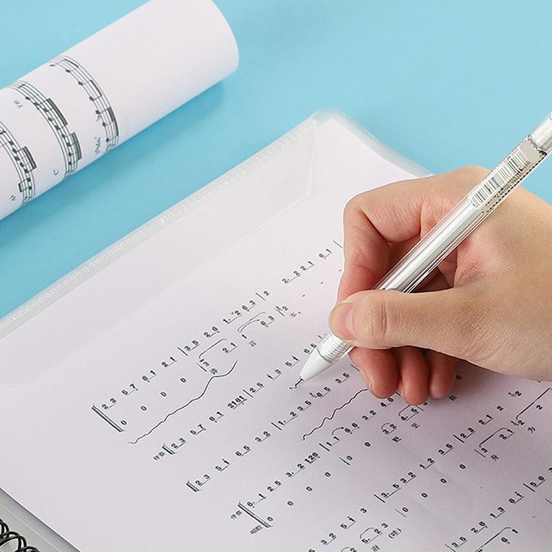 Flexible 20 Pages Piano Music Score Folder A4 Music Book Clip Sheet Note Folder Piano Paper Sheets Music Binder For Practice