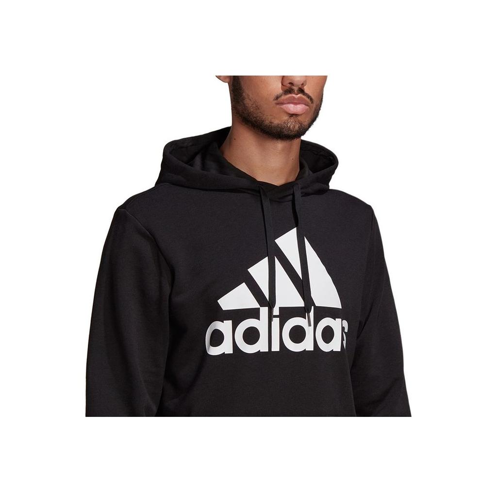 adidas Essentials Big Logo Pullover Hoodie Black/White Men Streetwear GK9540