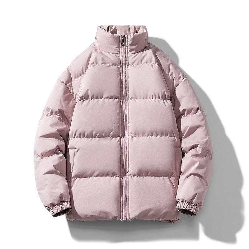 2025 winter stand-up collar jacket loose student couple jacket casual simple warm windproof plus-size clothing light trend cotton clothes