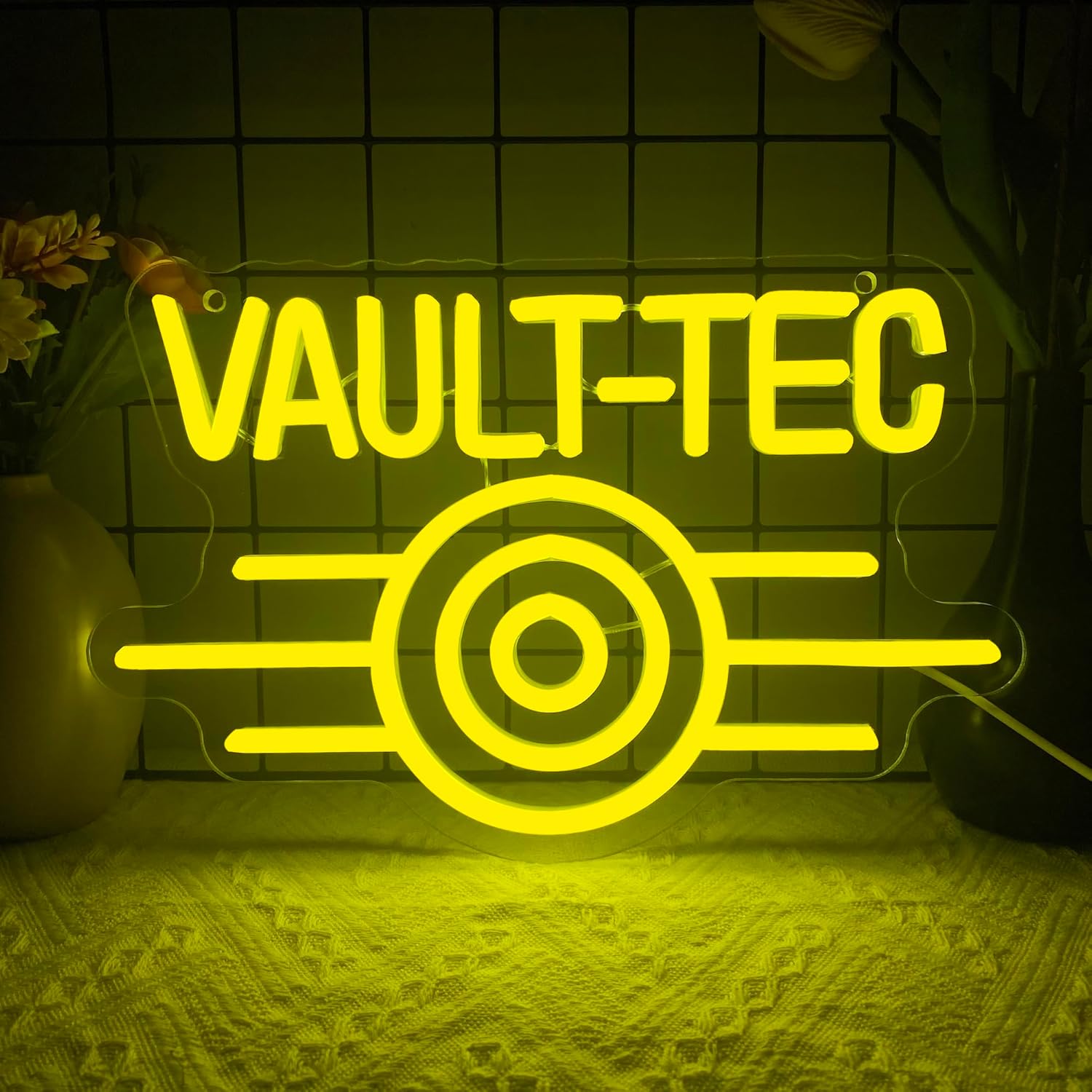 Неоновые вывески Vault-Tec для декора стен, Регулируемая неоновая вывеска Fallout Shelter для геймера, Игровая неоновая подсветка с питанием от USB для мужской комнаты, игровой комнаты, спальни, на день рождения