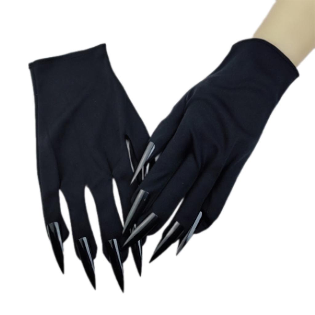 Realistic Long Nail Claw Gloves Perfect for Halloween and Costume Parties Comfortable Short Gloves for Adults and Teens