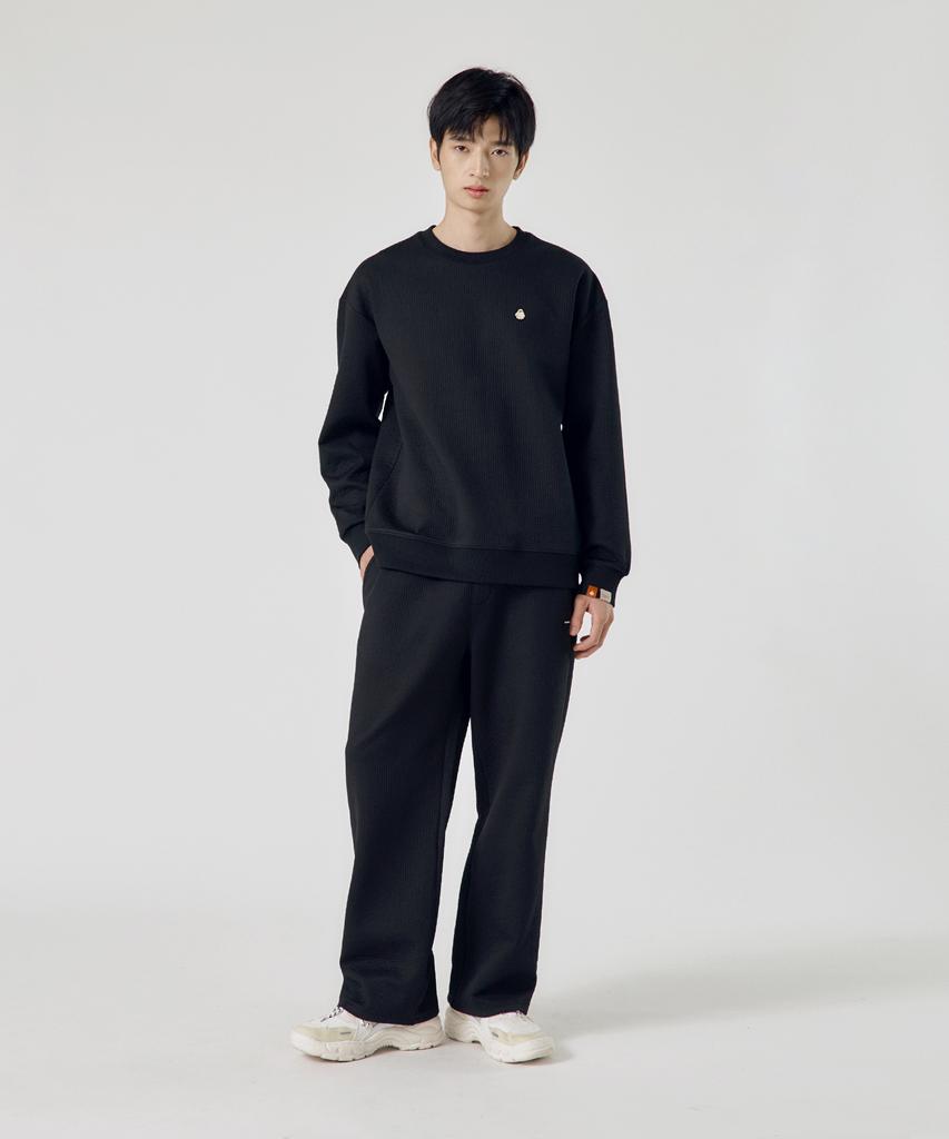 HYPERREET Unisex Cushion Fabric Semi-Wide Pants [Matte Black]_Hf4Tp082