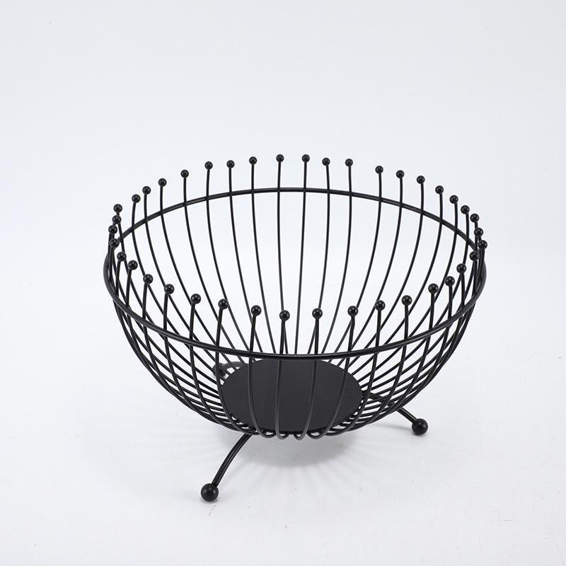 Gold Wrought Iron Fruit and Candy Display Basket for Living Room