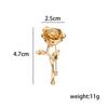 Luxury High-End Gold-Tone Rose Flower Brooch Pin For Women & Men - Elegant Suit Coat Badge Fashion Jewelry Lapel Accessory