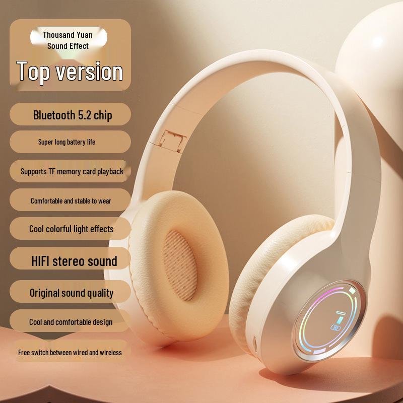 

Luminous M3 Bluetooth Headphones 2025: Long Battery, Stylish Design, Heavy Bass, Wireless M3 бежевий