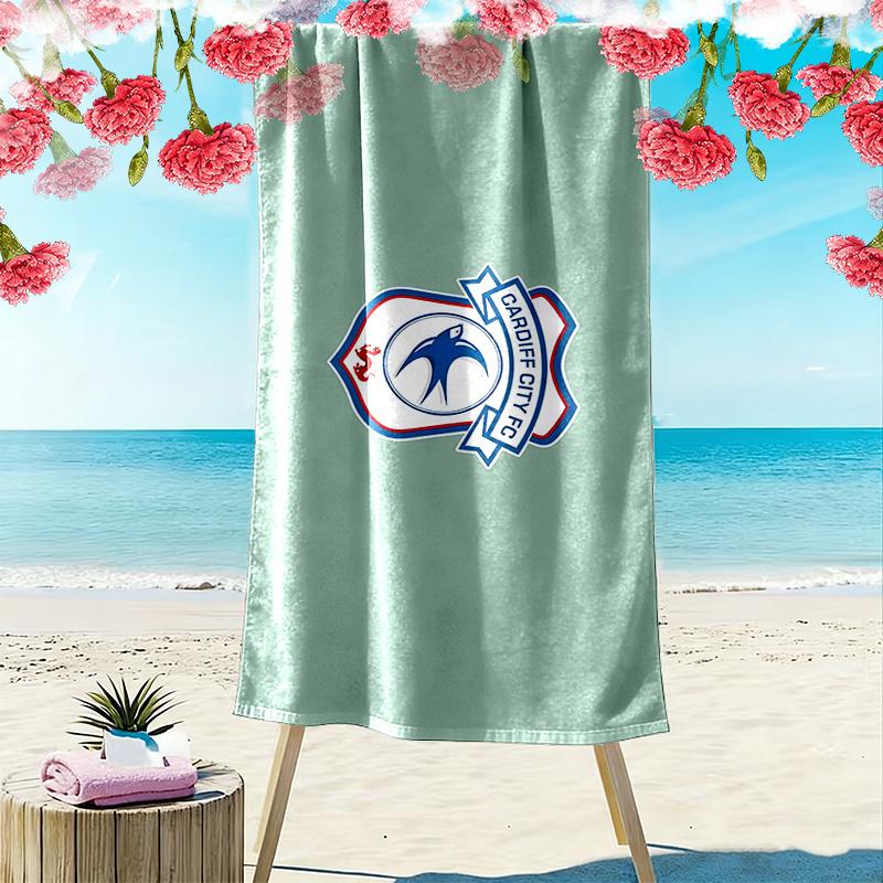 Cardiff City F.C Print Beach Towel, Large Soft Quick Dry Towel for Beach Camping Swimming