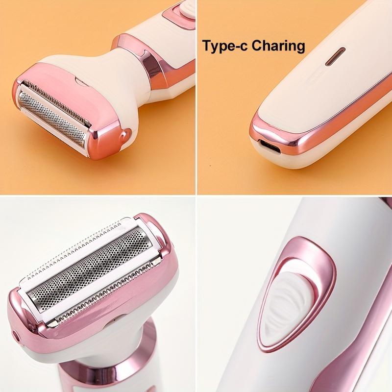 Electric Razor for Women, 4-in-1 Rechargeable Grooming Kit, Lady Electric Shaver for Face, Nose, Legs And Underarm, Hair Razor Rechargeable & Portable
