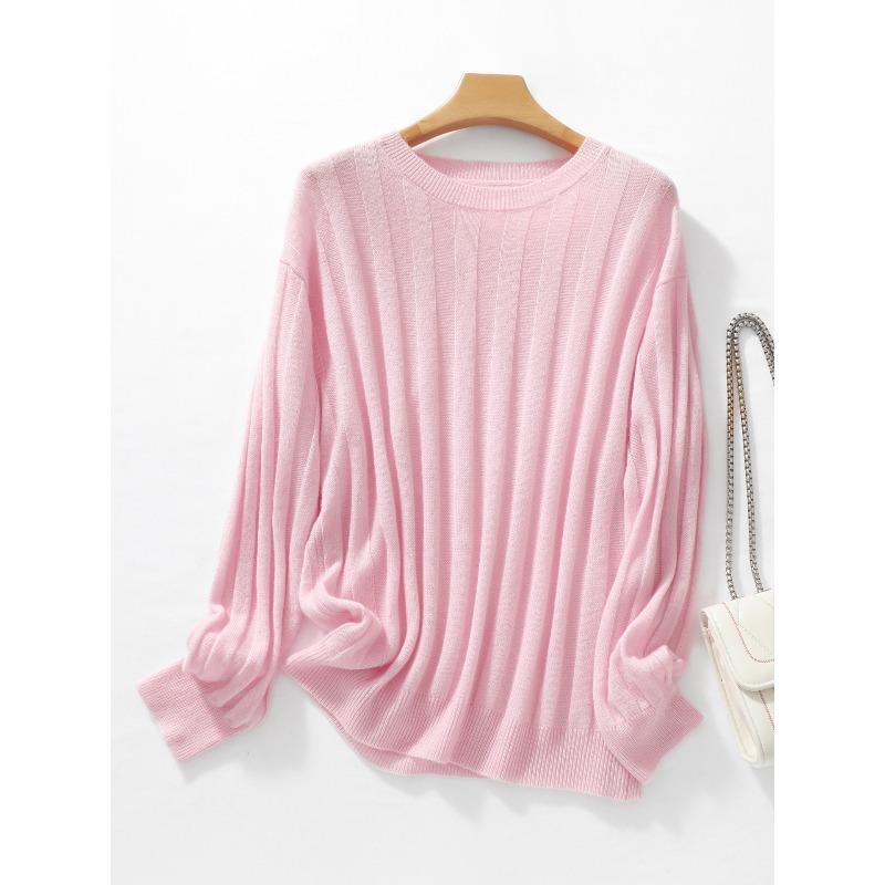 TIFICY Women's Fashion Casual Solid Color Print Spring Fall Long Sleeve O-Neck Pullovers & Long Sleeves