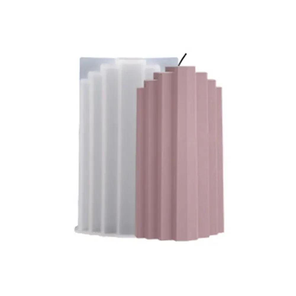 3D Cylinder Candle Mold DIY Candle Silicone Mold Cake Resin Molds 3D Art Wax Candle Making Mould Silicone Handmade Soap Molds