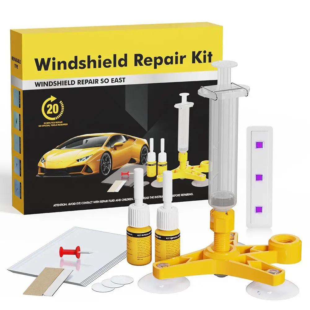 Car Glass Repair Fluid Kit DIY Window Mobile Screen Tools Neat Accessories Glue Scratch Cure Clean Car Repair Glass Kit Cra P1V7